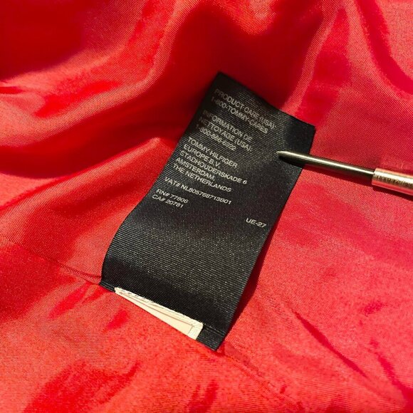 Tommy Hilfiger Red Woold Blend Peacoat Jacket Womens Large - Picture 11 of 16